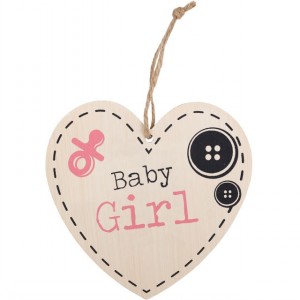 BABY GIRL HANGING HEART SIGN